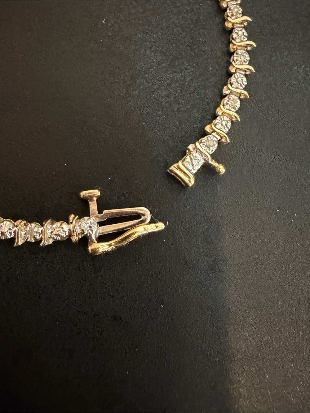 MGM Jewelry Inc 10K Gold Diamond Tennis Bracelet Safety Clasp Delicate Dainty - Picture 9 of 12
